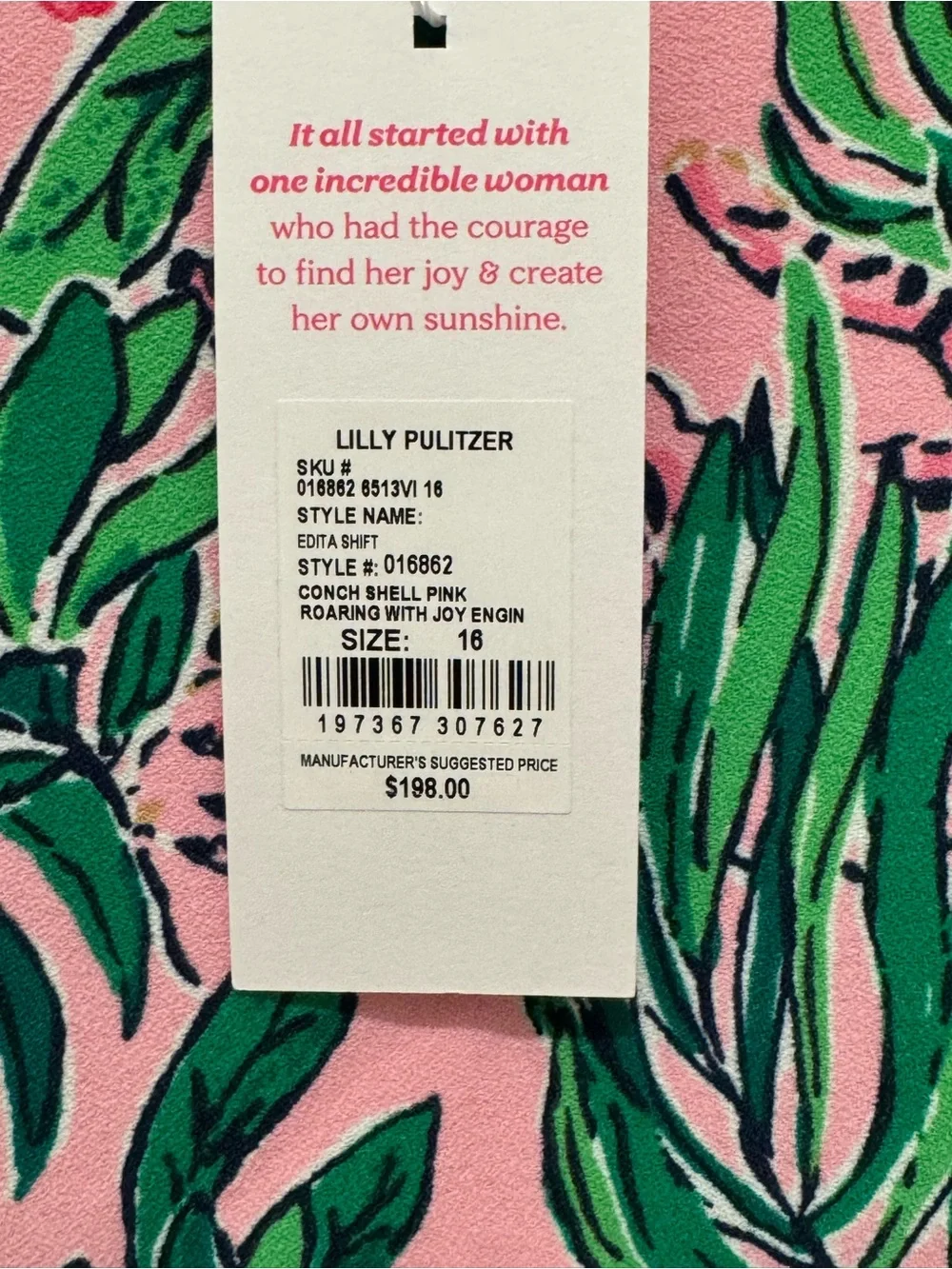 NWT Lilly Pulitzer 16 Edita Shift Dress “Conch Shell Pink Roaring With Joy” - Picture 3 of 13